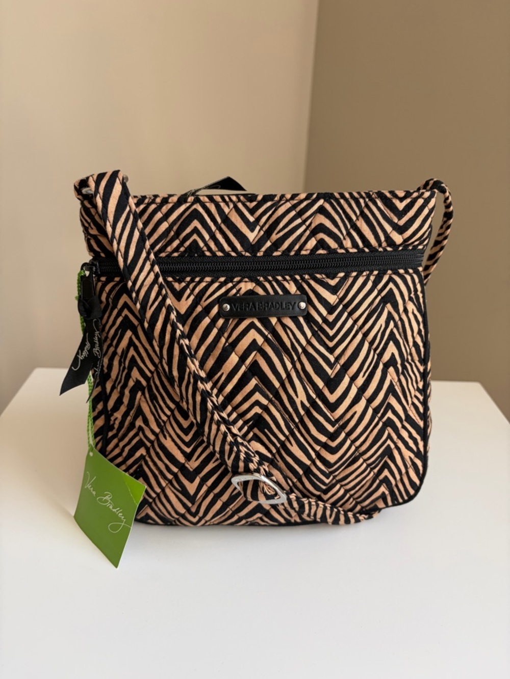 Vera Bradley Petite Double Zip Hipster Crossbody Bag | Zebra Print